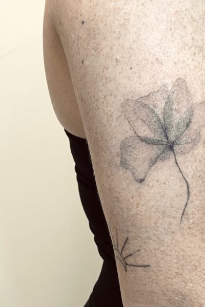 pressed flower tattoo